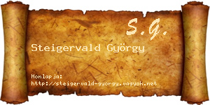 Steigervald György névjegykártya