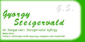 gyorgy steigervald business card